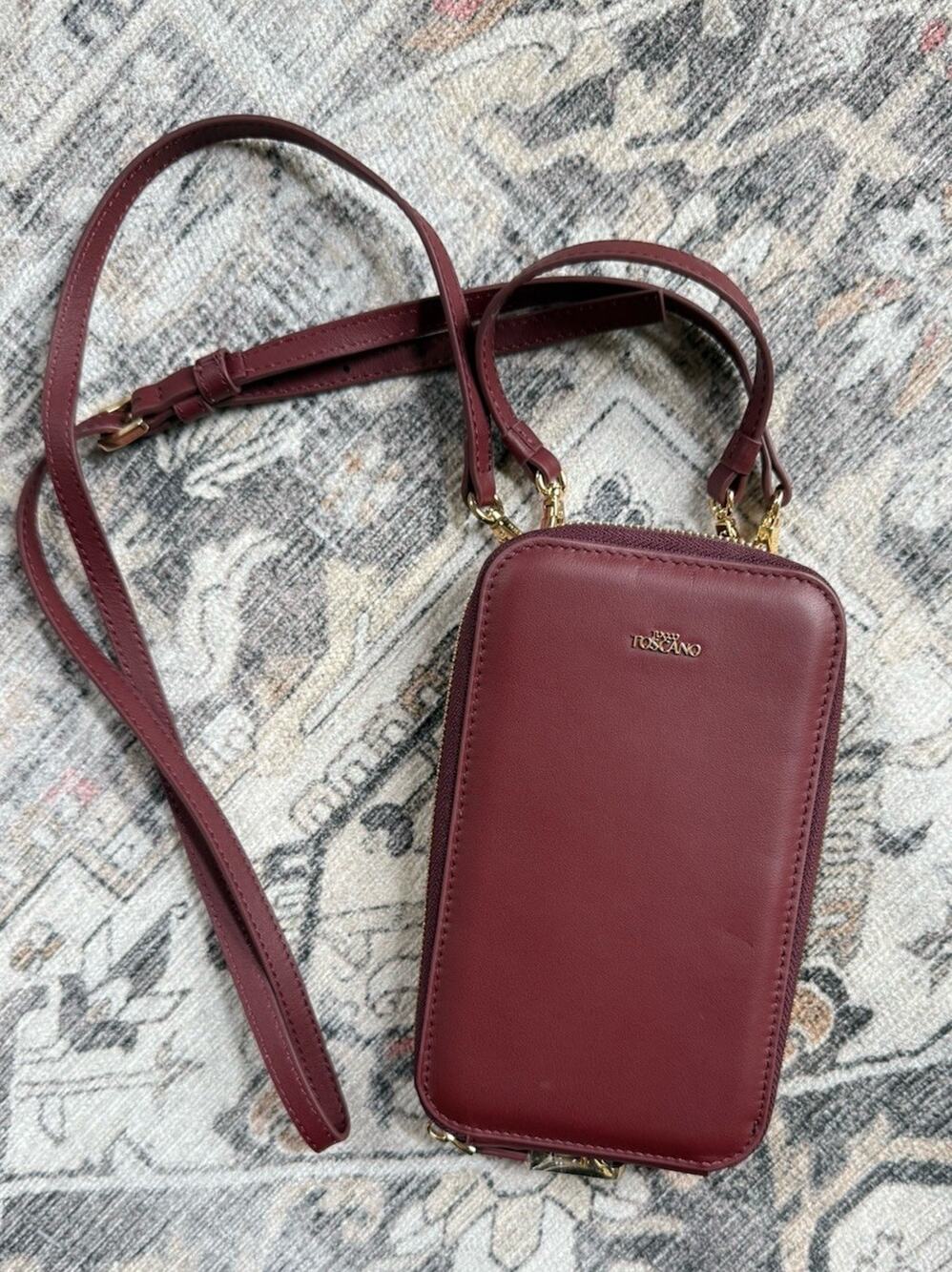 Tocco Toscano zipper wallet Crossbody Phone Bag Travel Burgundy Iduna Wine